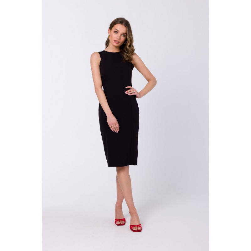 S342 Sleeveless pencil dress - black