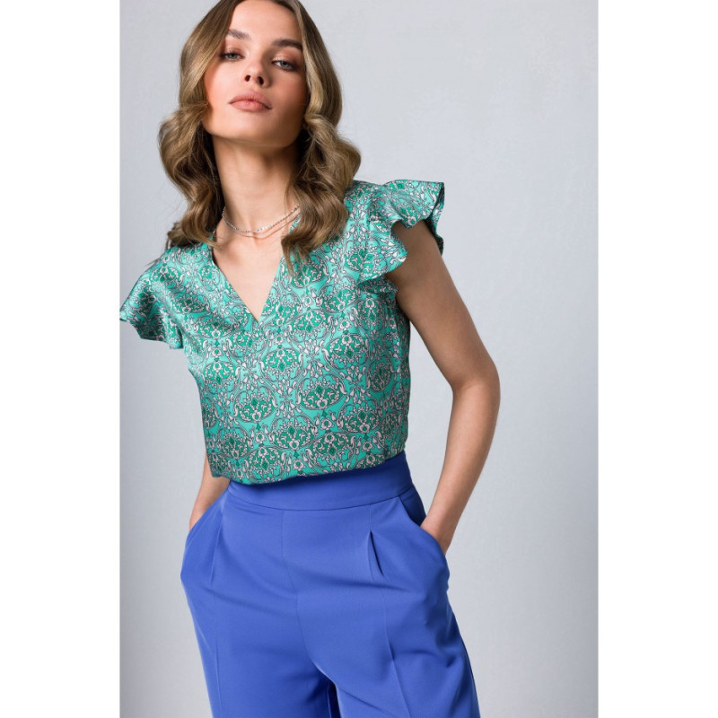 S344 Blouse with frills - model 1