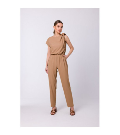 S345 Jumpsuit with shoulder tie - beige