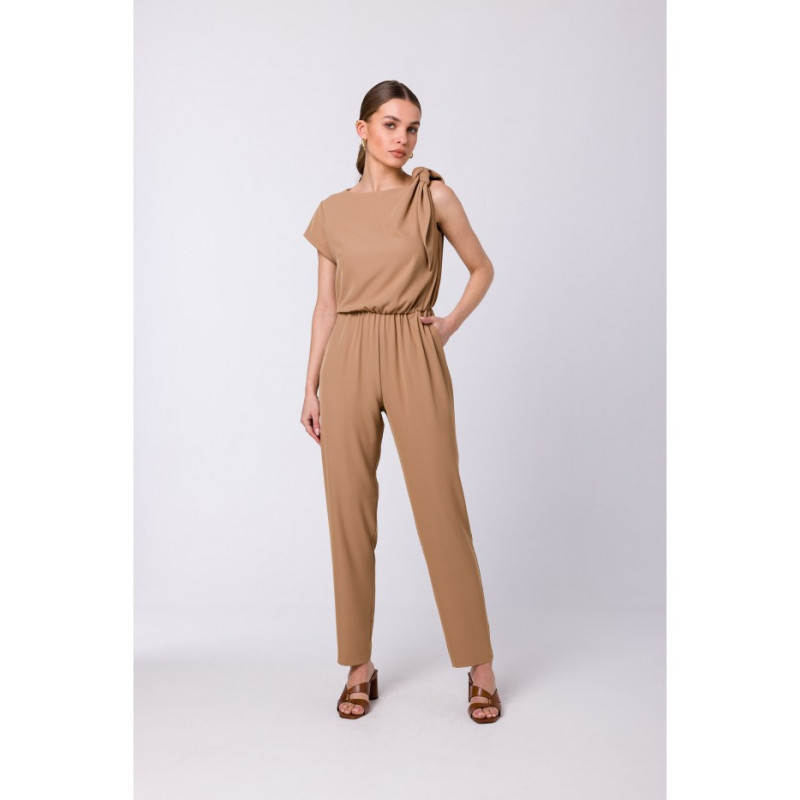 S345 Jumpsuit ar plecu aizdari - bēšs