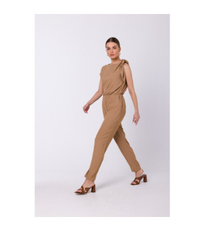 S345 Jumpsuit ar plecu aizdari - bēšs