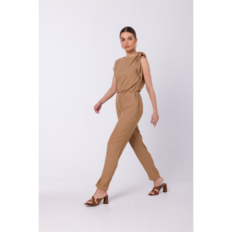 S345 Jumpsuit ar plecu aizdari - bēšs