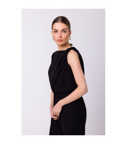 S345 Jumpsuit with shoulder tie - black