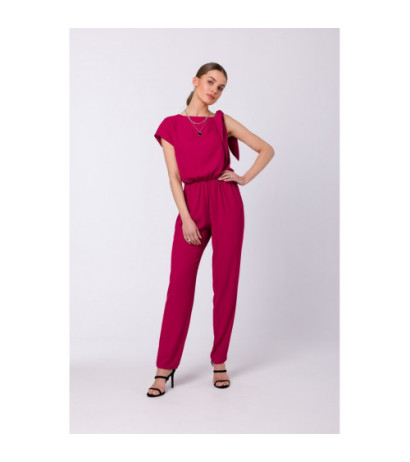 S345 Jumpsuit with shoulder tie - plum