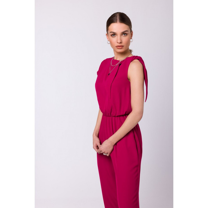 S345 Jumpsuit with shoulder tie - plum