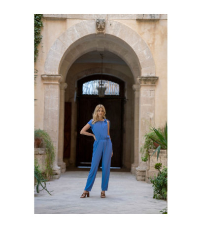 S345 Jumpsuit with shoulder tie - blue