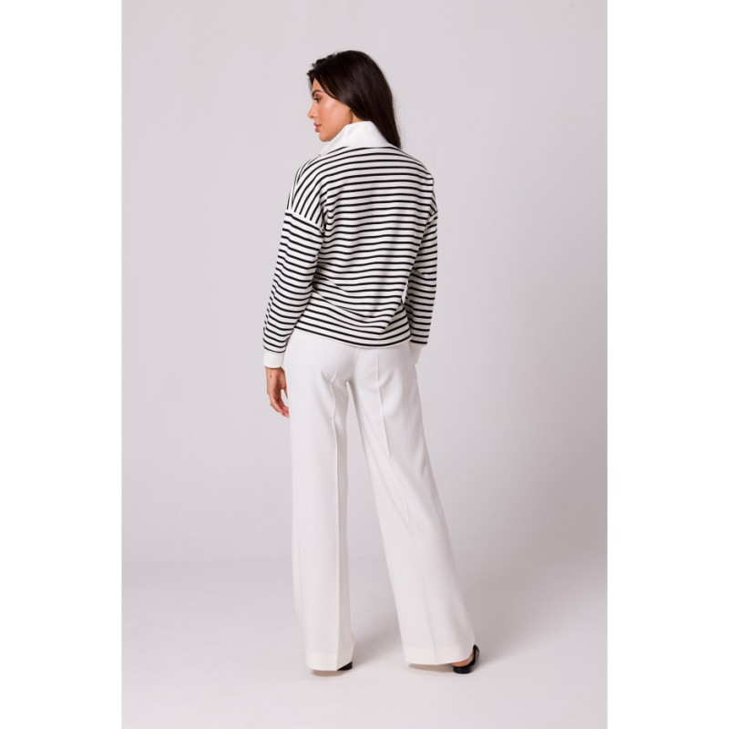 B250 Striped sweatshirt with high collar - model 1