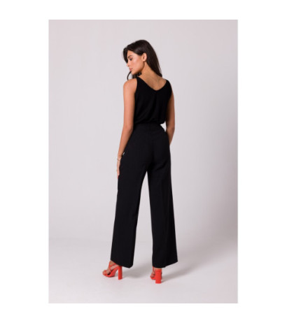 B252 Trousers with decorative buttons - black