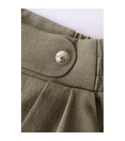 B252 Trousers with decorative buttons - olive green