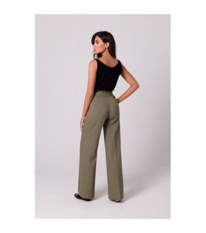 B252 Trousers with decorative buttons - olive green