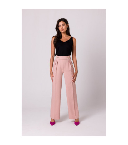 B252 Trousers with decorative buttons - pink