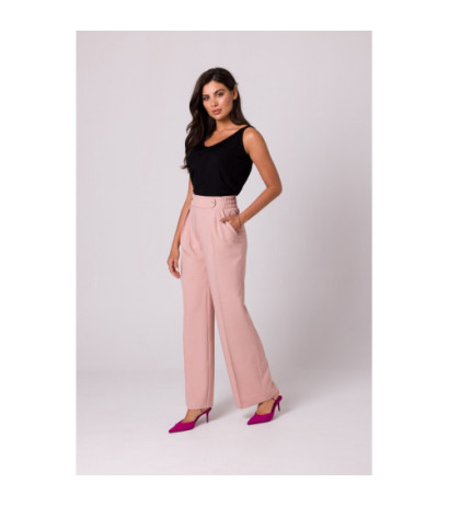 B252 Trousers with decorative buttons - pink