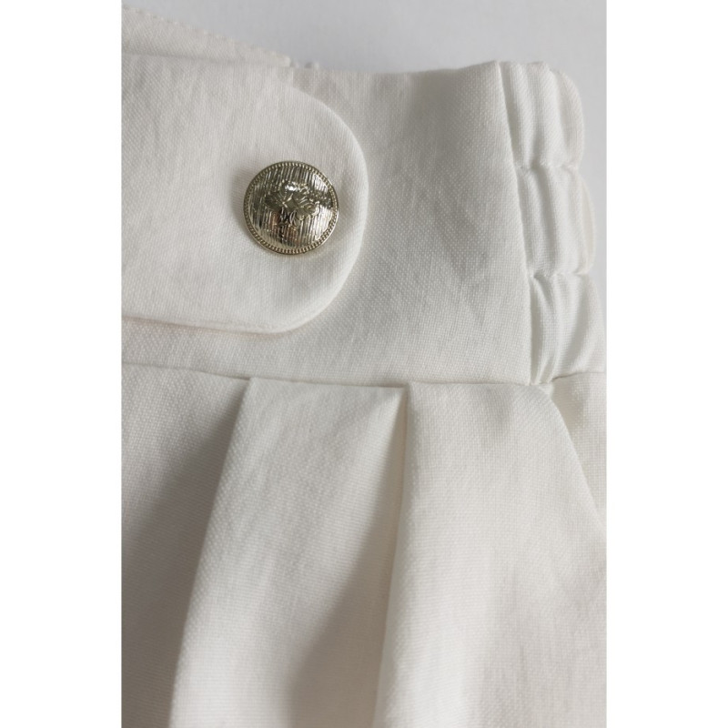 B252 Trousers with decorative buttons - cream