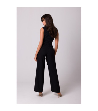 B256 Jumpsuit with patch pockets and belt - black