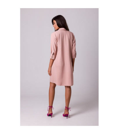 B257 Shirt dress with widened bottom - pink