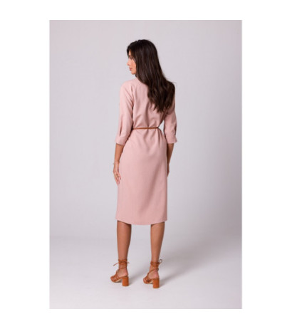 B258 Emery dress with pockets and belt - pink