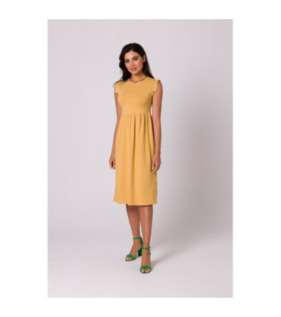 B262 Dress with elevated waist - honey-colored