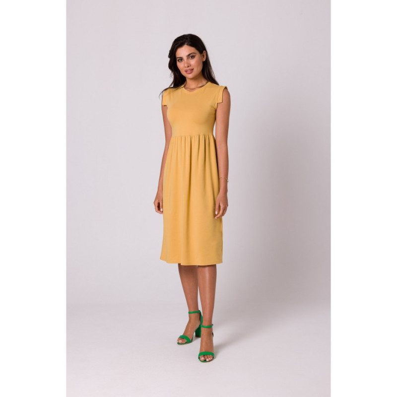 B262 Dress with elevated waist - honey-colored