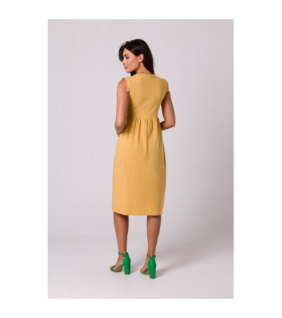 B262 Dress with elevated waist - honey-colored