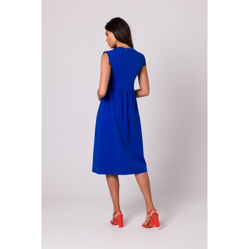 B262 High waist dress - cornflower