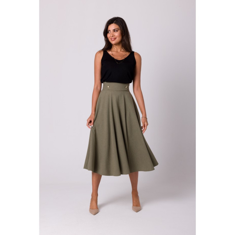 B265 High-waisted skirt - olive green