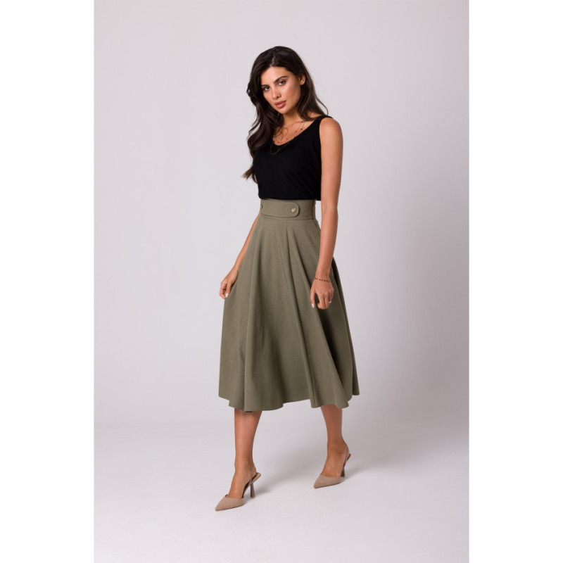 B265 High-waisted skirt - olive green