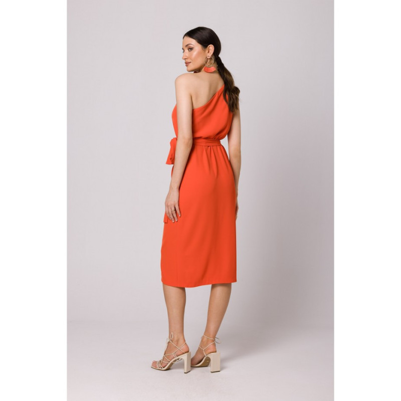 K160 One shoulder dress - coral