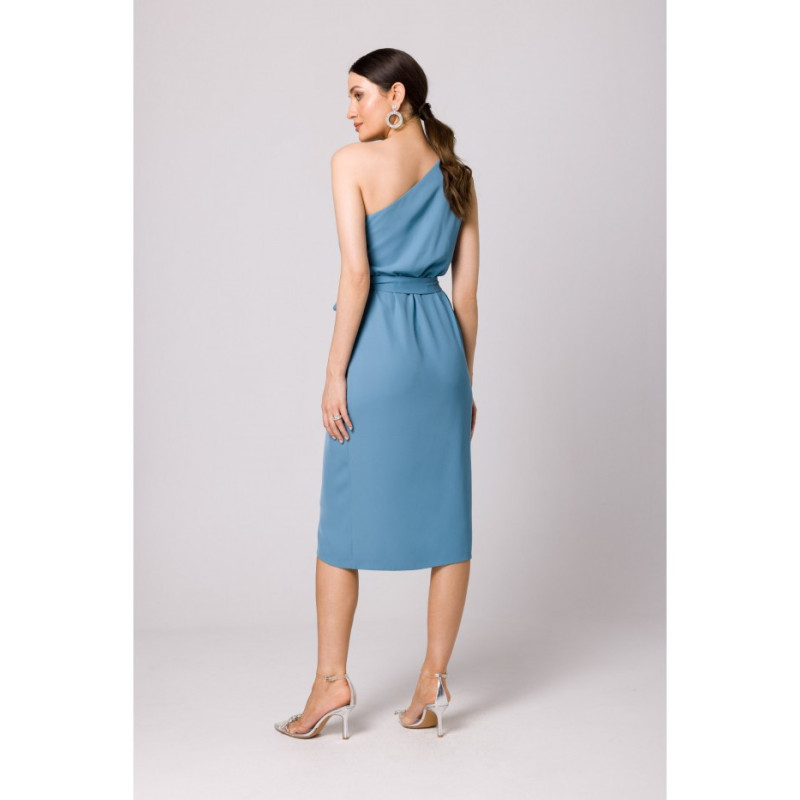 K160 One shoulder dress - cold blue