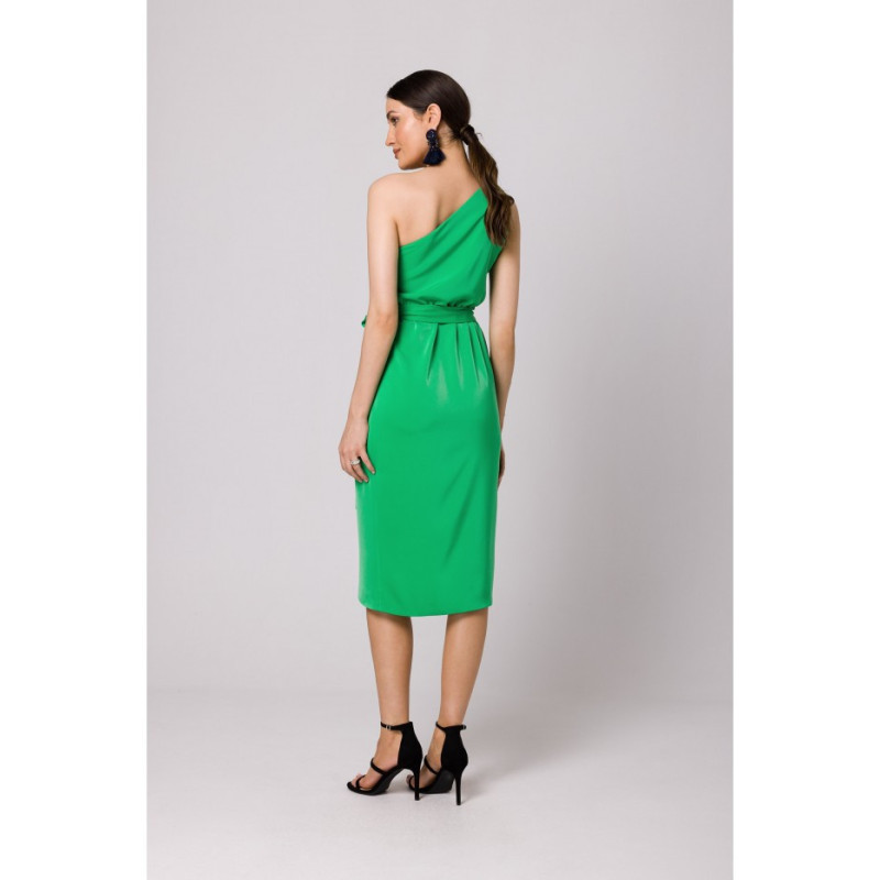 K160 One shoulder dress - juicy green