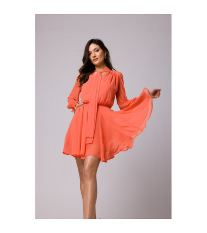 K168 Chiffon dress with wedges - orange