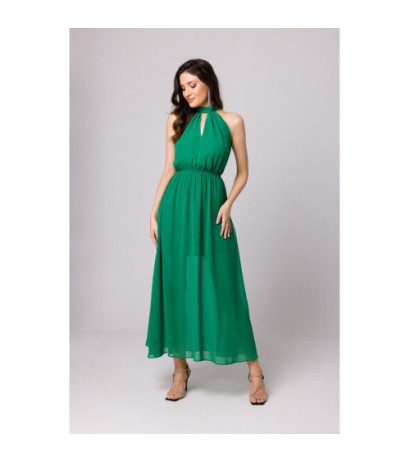 K169 chiffon maxi dress tied around the neck - luscious green