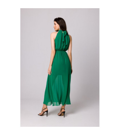 K169 chiffon maxi dress tied around the neck - luscious green