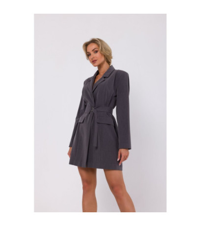 M749 Jacket dress with belt - dark grey