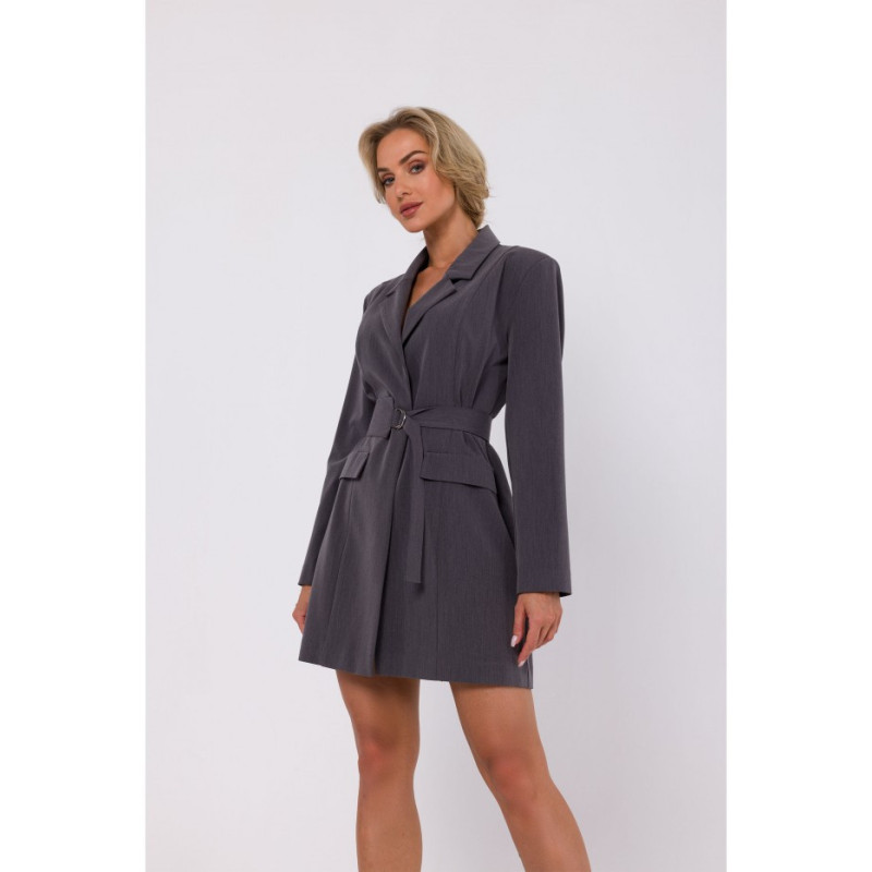 M749 Jacket dress with belt - dark grey