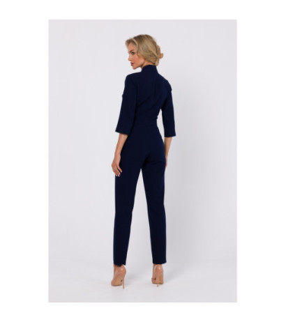 M751 Shawl collar jumpsuit - navy blue