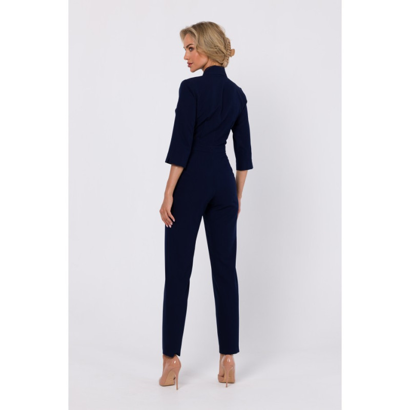 M751 Shawl collar jumpsuit - navy blue