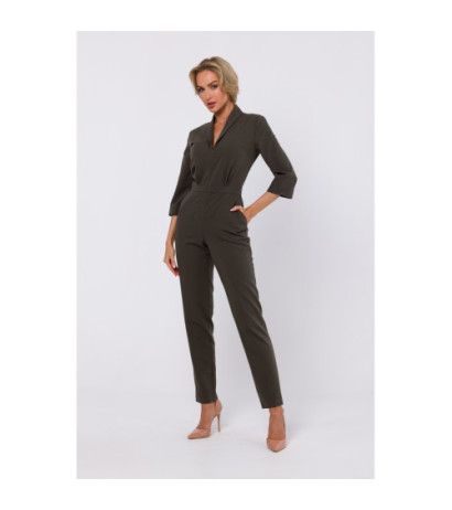 M751 Shawl collar jumpsuit - khaki