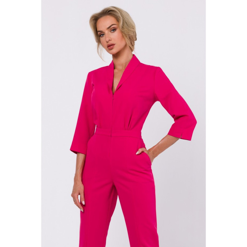 M751 Shawl collar jumpsuit - pink