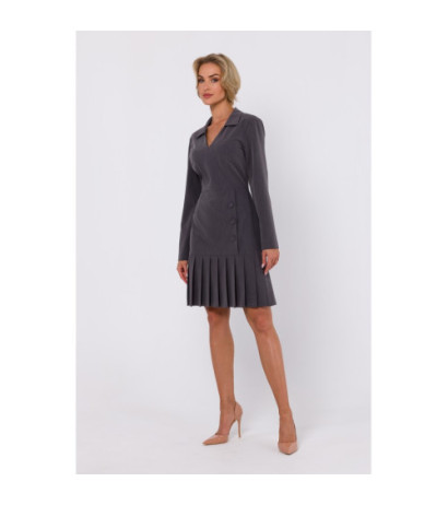 M752 Dress with pleated bottom - dark grey