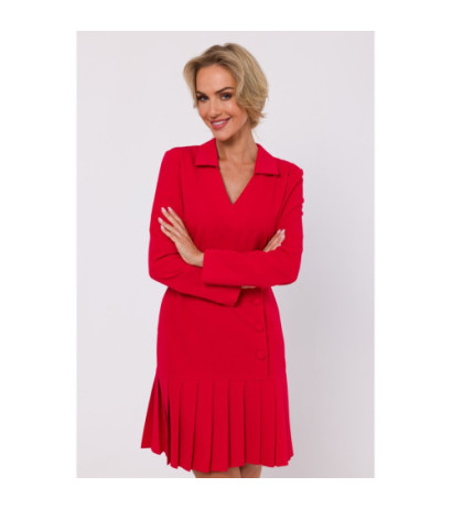 M752 Dress with pleated bottom - red