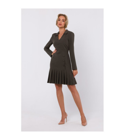 M752 Dress with pleated bottom - khaki