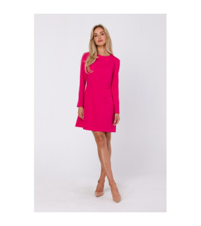 M753 Dress with decorative covered buttons - pink