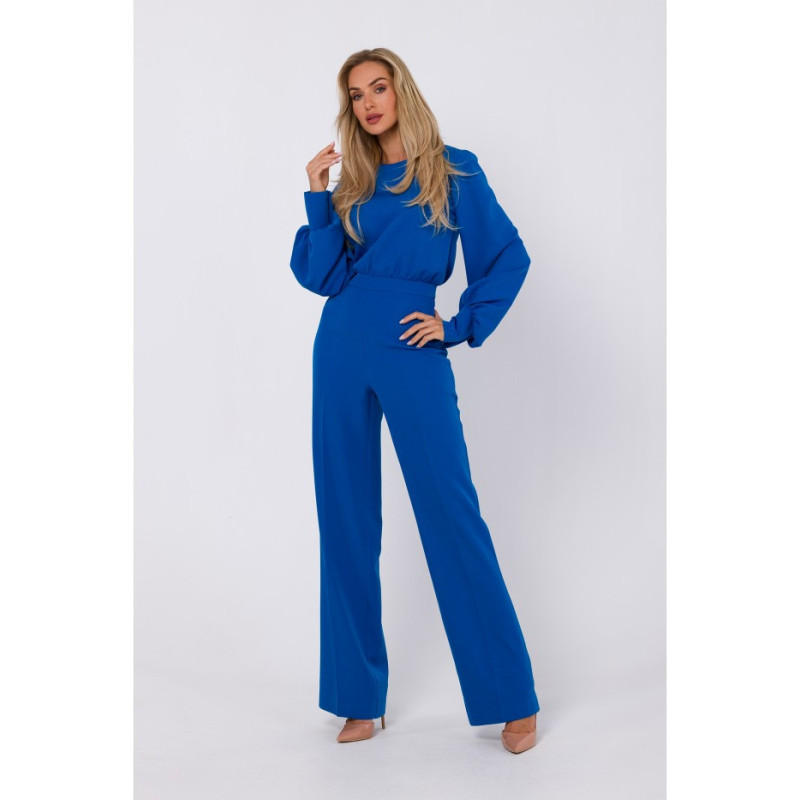 M754 Jumpsuit with decorative sleeves - blue