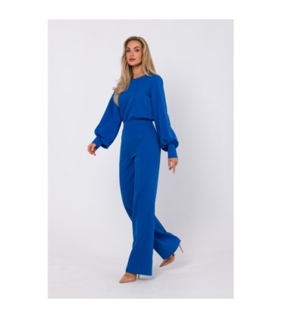 M754 Jumpsuit with decorative sleeves - blue