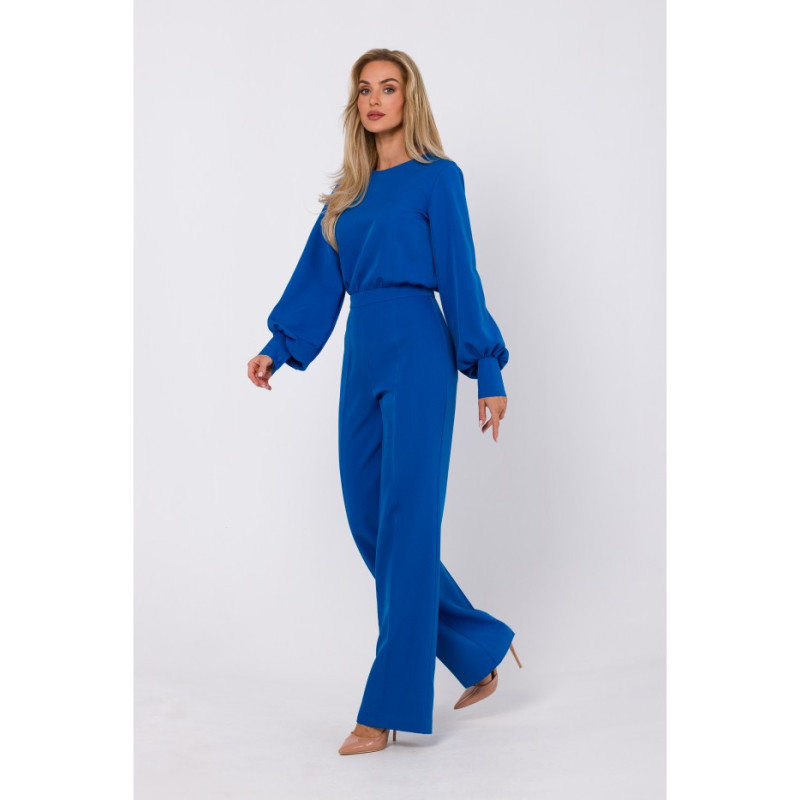 M754 Jumpsuit with decorative sleeves - blue