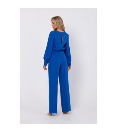 M754 Jumpsuit with decorative sleeves - blue