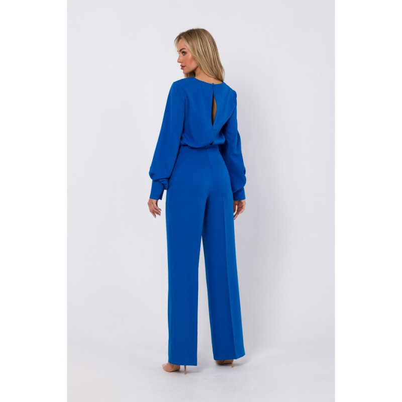 M754 Jumpsuit with decorative sleeves - blue