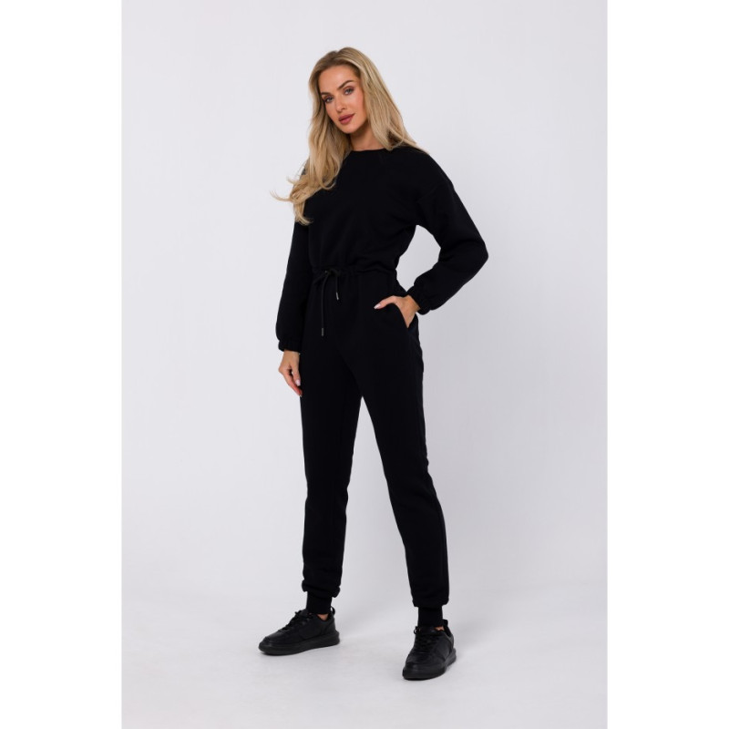 M763 Jumpsuit with elastic waistband - black