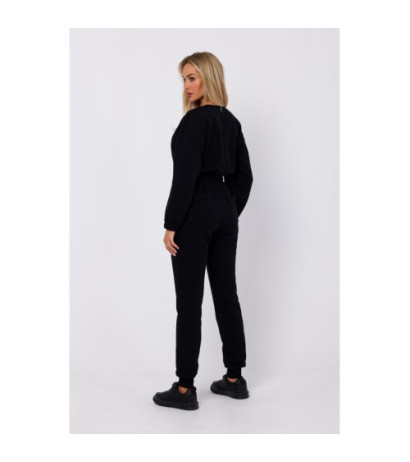 M763 Jumpsuit with elastic waistband - black