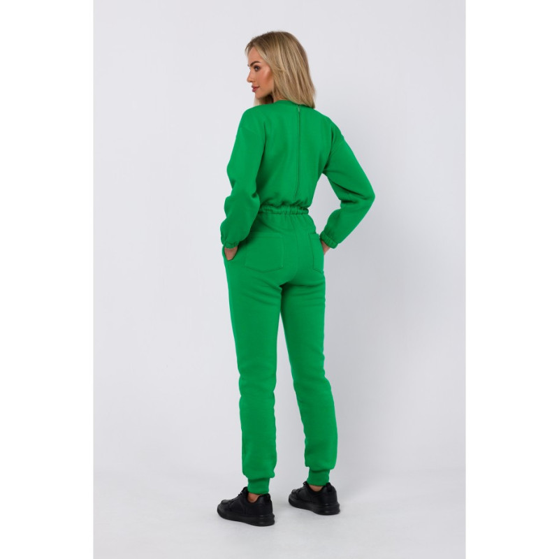 M763 Jumpsuit with elastic waistband - luscious green